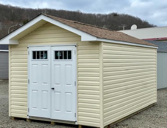 10 x 16 Peak Style Shed Front Entry - Vinyl 