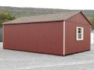 14x24 Custom Peak Shed with Red LP Smart Side Siding (Back)