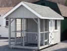 6x12 King Coop Style Chicken Coop with Grey Siding and White Trim