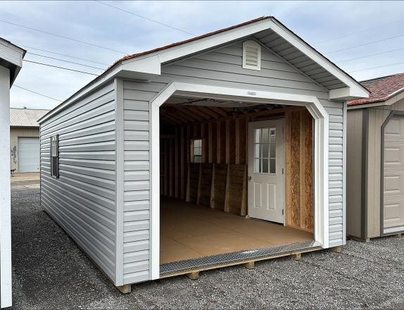 12x24 Peak Garage with Loft and Shelves