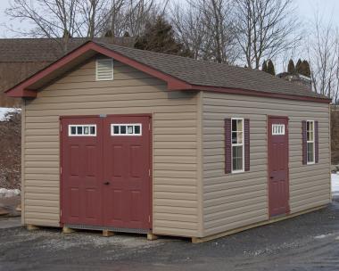 12x20 Front Entry Peak Storage Shed with Vinyl Siding