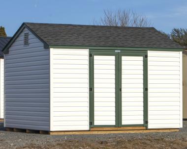 10x12 Economy Peak Storage Shed with vinyl siding for sale at Pine Creek Structures of Spring Glen