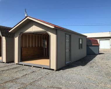 12x24 Peak Garage with Loft and Shelves